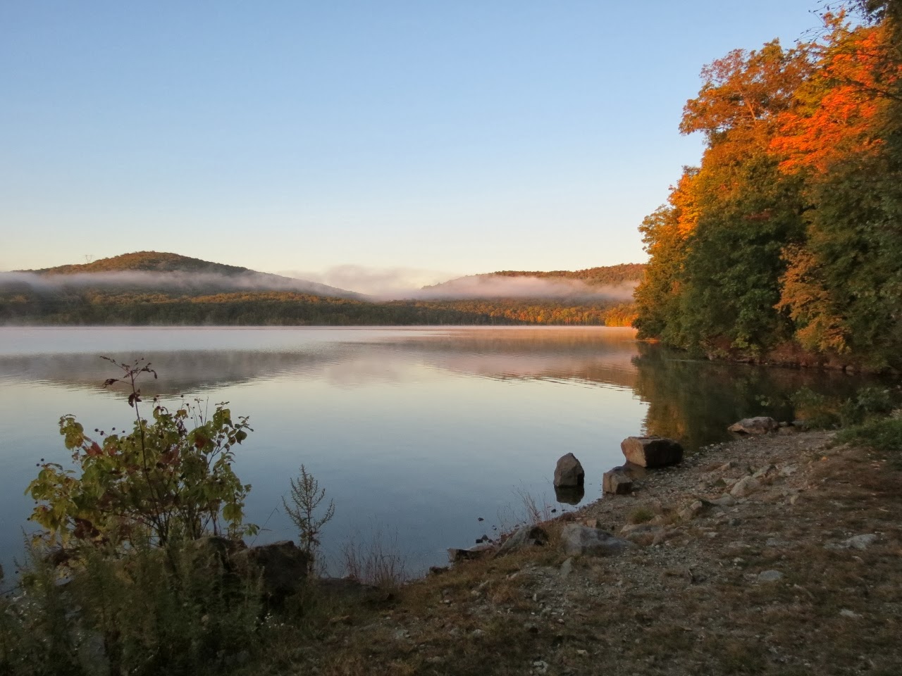 View of Harrison Mountain from shore of Monksville Reservoir - Photo credit: Daniela Wagstaff