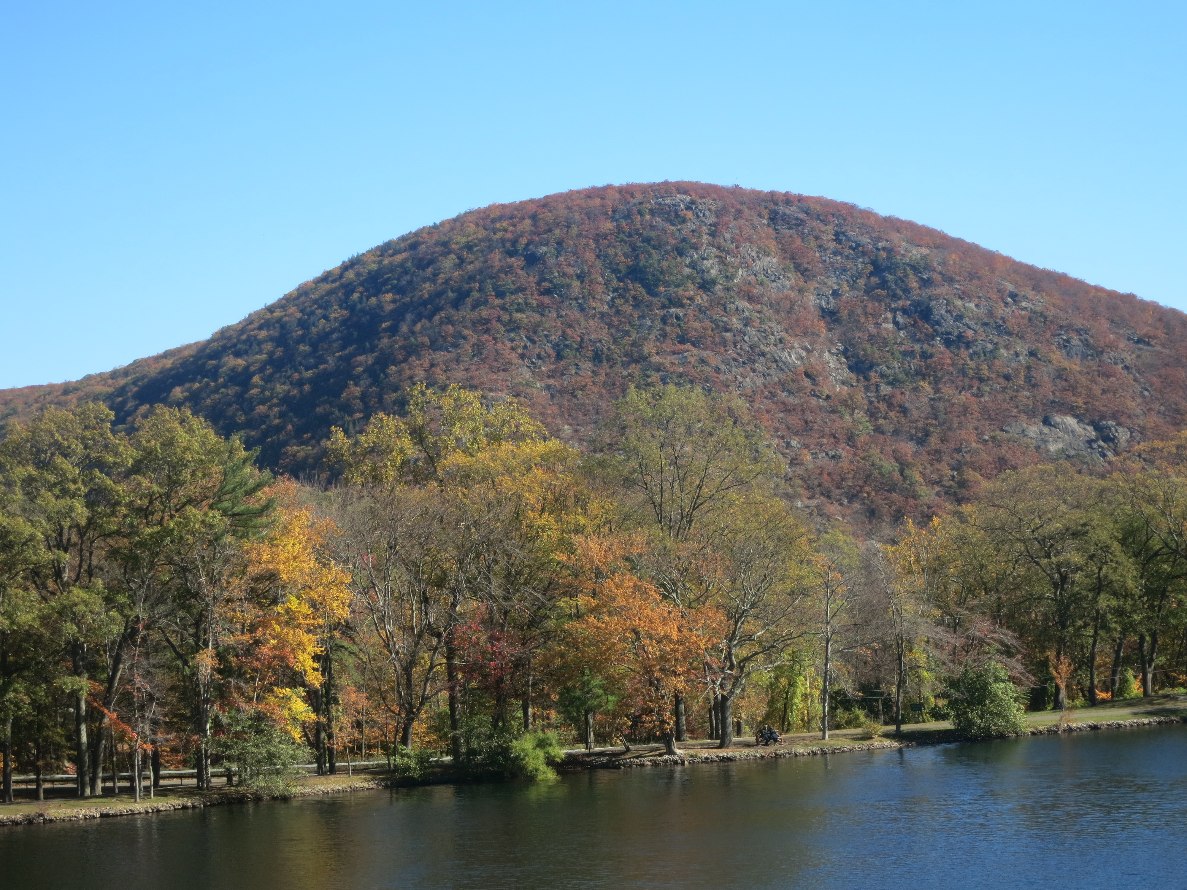 View of Anthony's Nose from Hessian Lake at Bear Mountain - Photo by Daniel Chazin