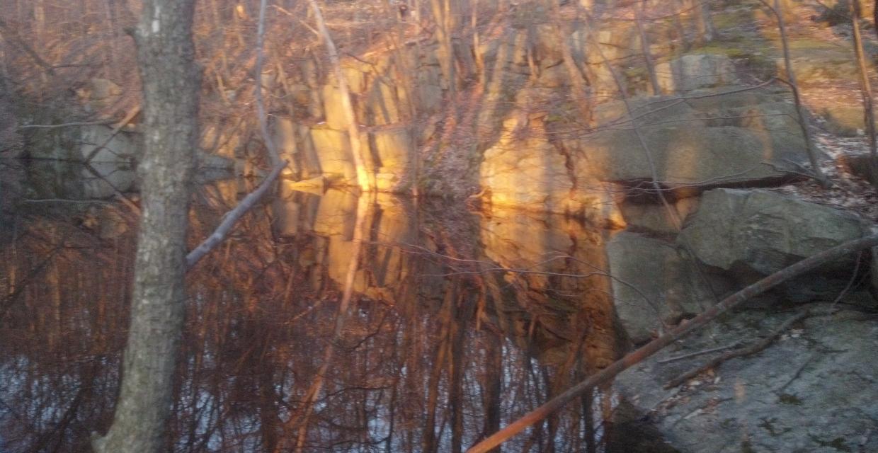 Sunset on the rocks at a quarry in Sylvan Glen Photo: Jane Daniels