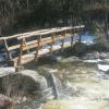 One-log footbridge over the Peters Kill on the Blueberry Run Trail - Photo by Daniel Chazin