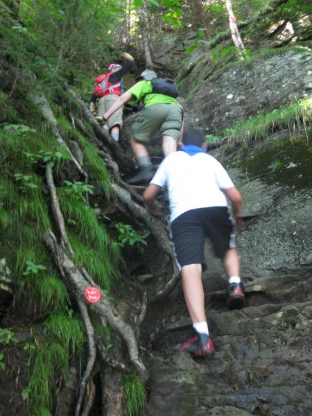 Climbing Indian Head. Photo by Dan Chazin.